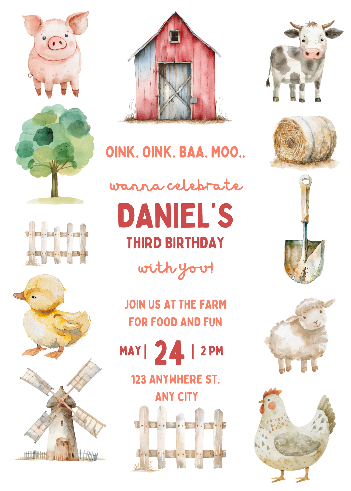 Children's Third Birthday | Printable Invitation