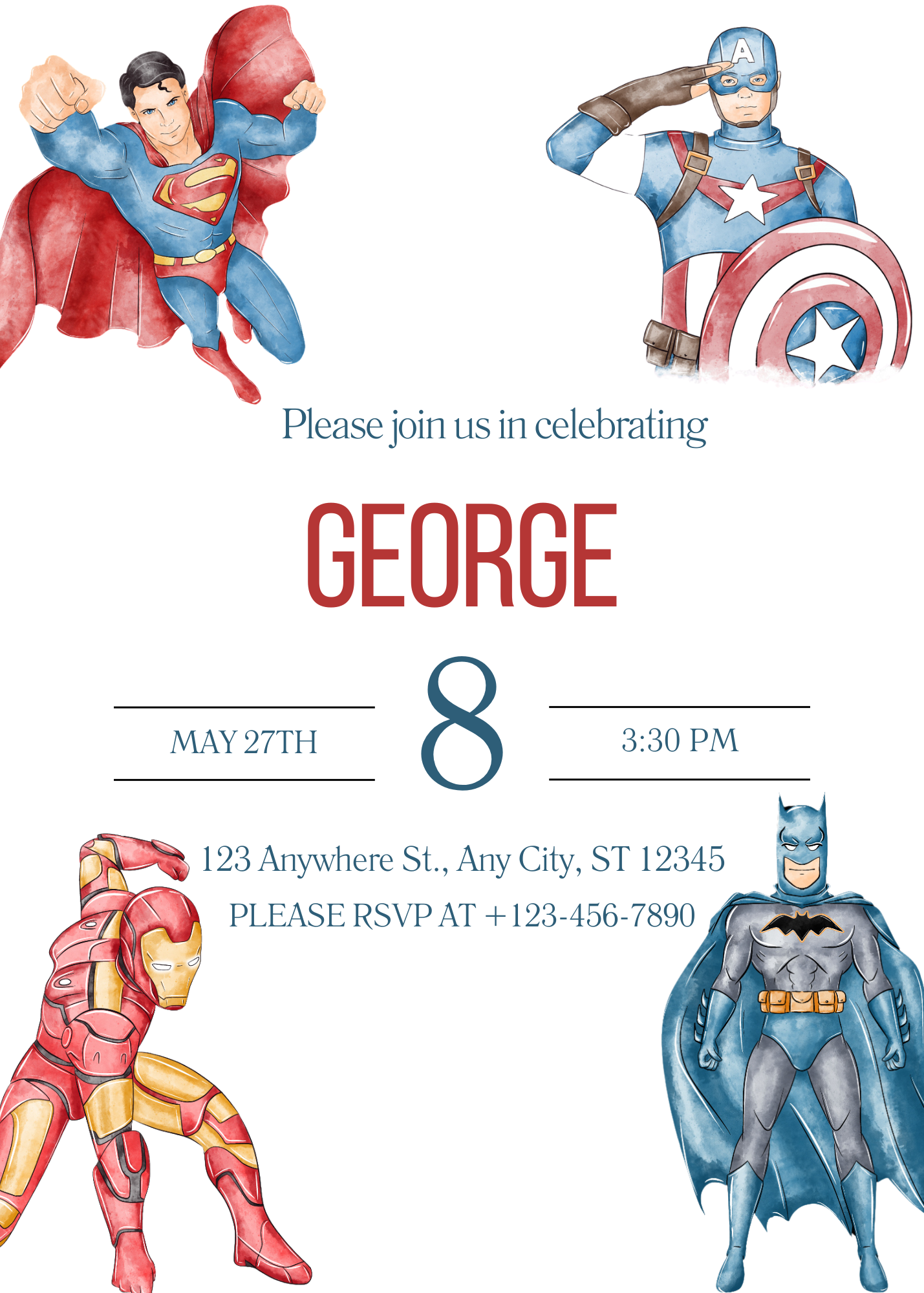 Children's Superhero | Printable Invitation