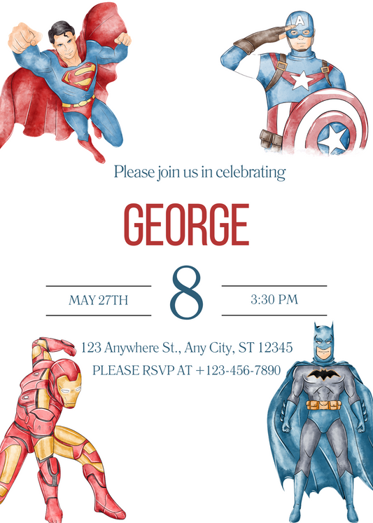 Children's Superhero | Printable Invitation